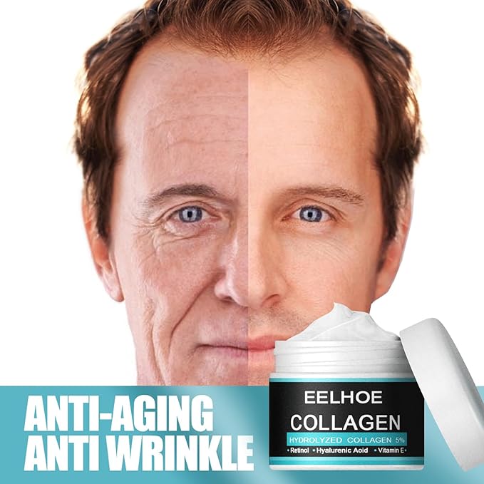 Retinol Face Cream for Men with Vitamin E & Hyaluronic Acid – Anti-Wrinkle, Deep Hydration, Firming & Moisturizing Day & Night Cream – Gentle Formula for Smooth, Youthful Skin – 1.06 oz
