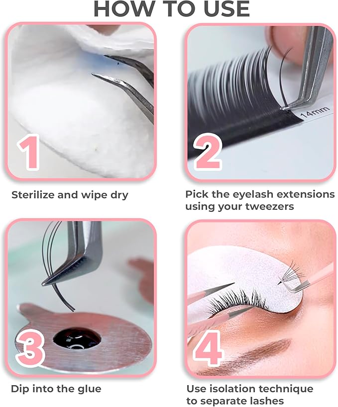 STACY LASH Isolation Tweezers/Precision Supplies For Classic &Volume Extensions and Individual False Eyelashes/Separator Tool/Curved Tip