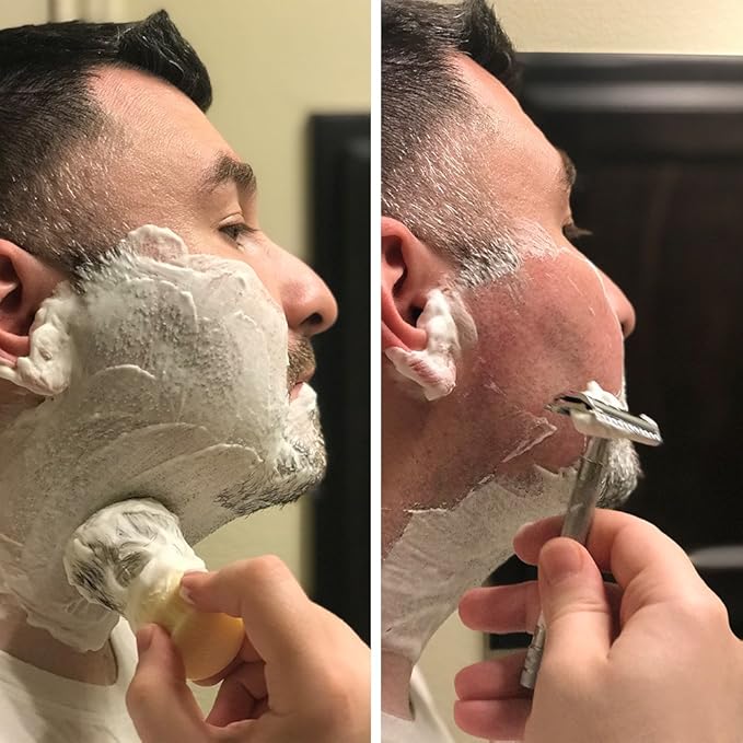Men's Soap Company Shaving Soap 4 oz Himalaya Shave Jar. Made with Vegan Natural Ingredients. Includes Shea Butter, Vitamin E, and Coconut Oil to Protect & Moisturize the Skin