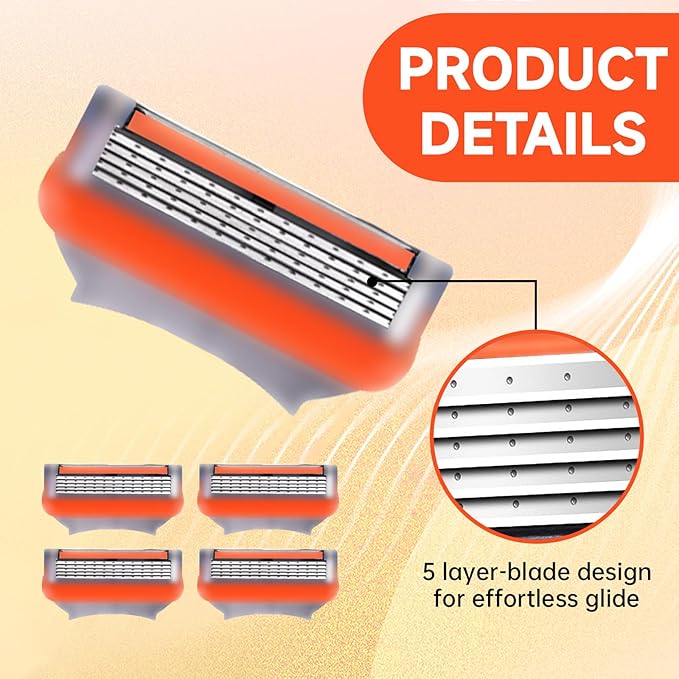 Razor Blade Refills compatible with Razors, 24 Count, Dual Lubrication System for Close Comfortable Shave