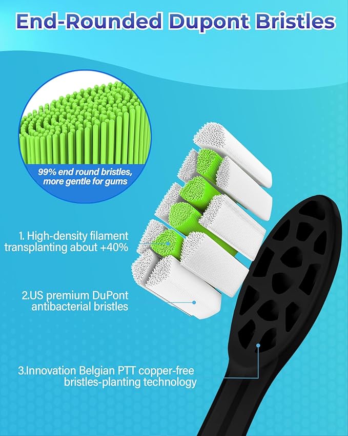 Replacement Toothbrush Heads Compatible with Philips Sonicare：10 Pack Soft Replacement Electric Brush Head Compatible with Phillips Sonicare Plaque Control Snap-on(with Protective Cover)