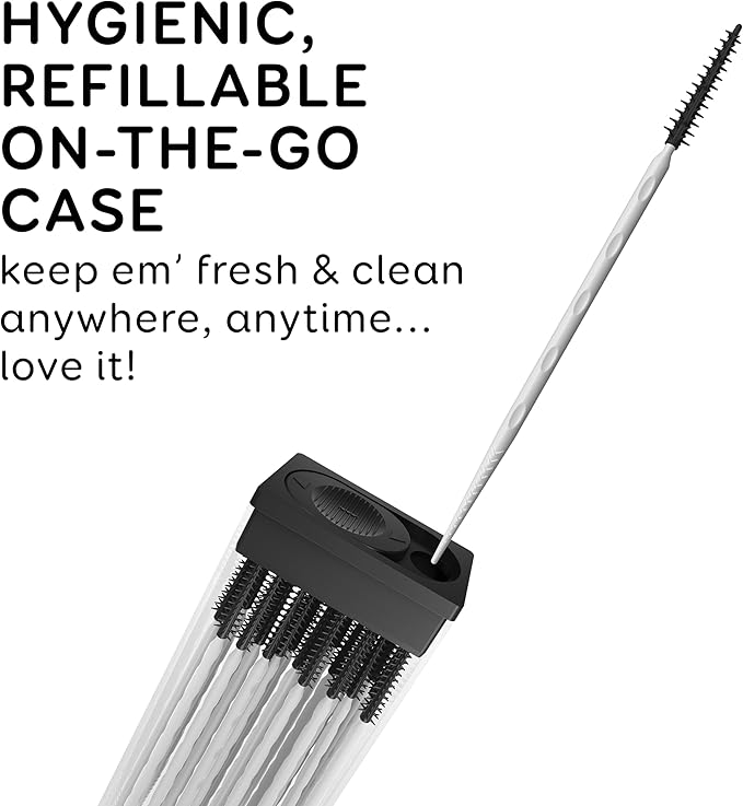 Grin Charcoal Infused Softstx, Gentle Dental Picks, 90 Count, Soft Flexible Bristles, Textured Plaque Removing Toothpick, Minty Flavor, for Between Teeth, Refillable Hygienic Case