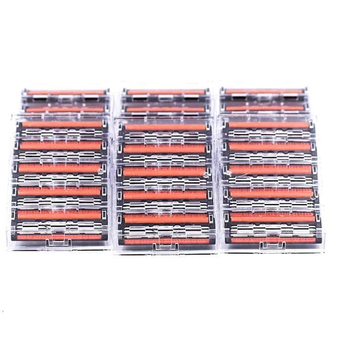 30 Taconic Shave Triple Blade Razor Cartridges for Gillette Atra, Atra Plus, Vector & Contour Razor Handles, Aloe Lubricating Strip for a More Comfortable and Closer Shave