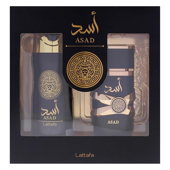 Lattafa Asad 2 Pcs Gift Set With 100ml Edp + 200ml Perfumed Spray