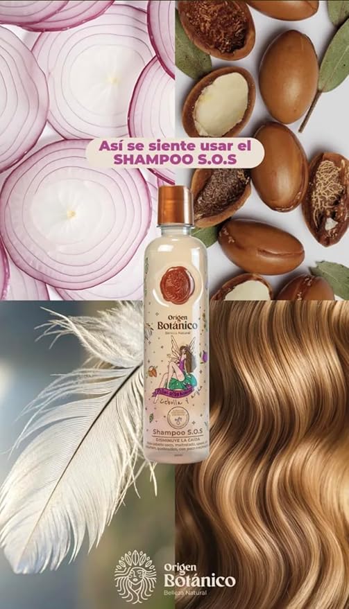Ritual Botanico Shampoo Ultra Reparador S.O.S de cebolla y Argan,sin sal ni sulfatos, natural, ayuda al crecimiento, repara cuero cabelludo maltratados, seco o con alisados 400ml, Clear