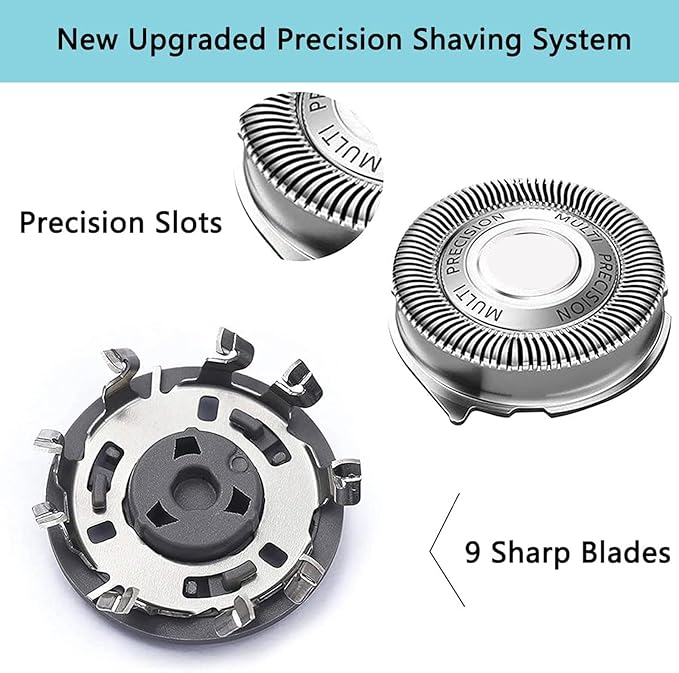 SH50/52 Replacement Heads Compatible with Philips Series 5000 SH50 Electric Shavers, SH50 Shaving Razor Heads Compatible with Norelco 5210 5100 5590 PT730 AT830 Shavers, 9 Pack