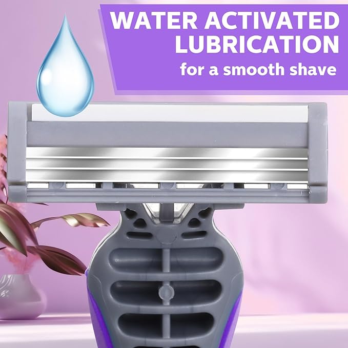 12 Pcs Disposable Razors for Men Bulk 3 Blade Sensitive Skin Shaving Razor Long Blade for Hotel Spa Travel