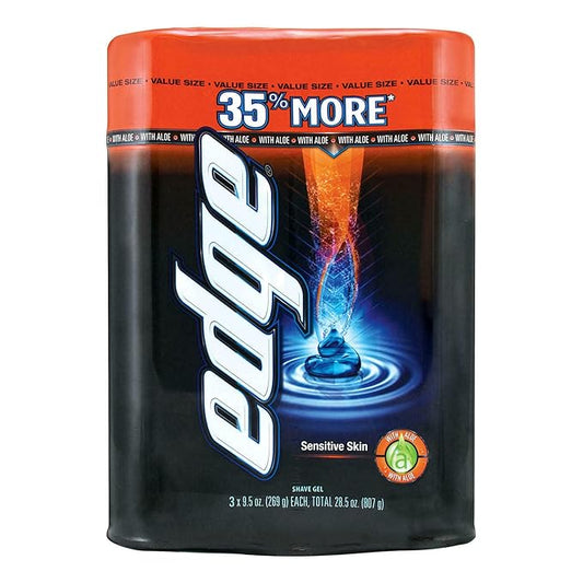 Binoa Edge Sensitive Skin Advanced Shave Gel (9.5 Ounce, 3 Pack)