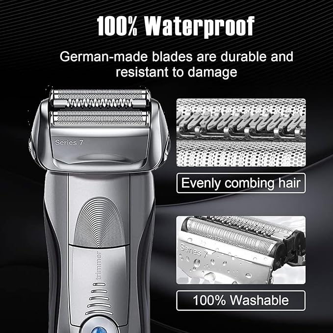 3Pack 70S Series 7 Replacement Head for Braun Series 7 Foil Shaver Replacement Heads Compatible Braun Series 7 Replacement Compatible with Series 7 Shavers 70s 720,750CC, 760CC,790CC,9565