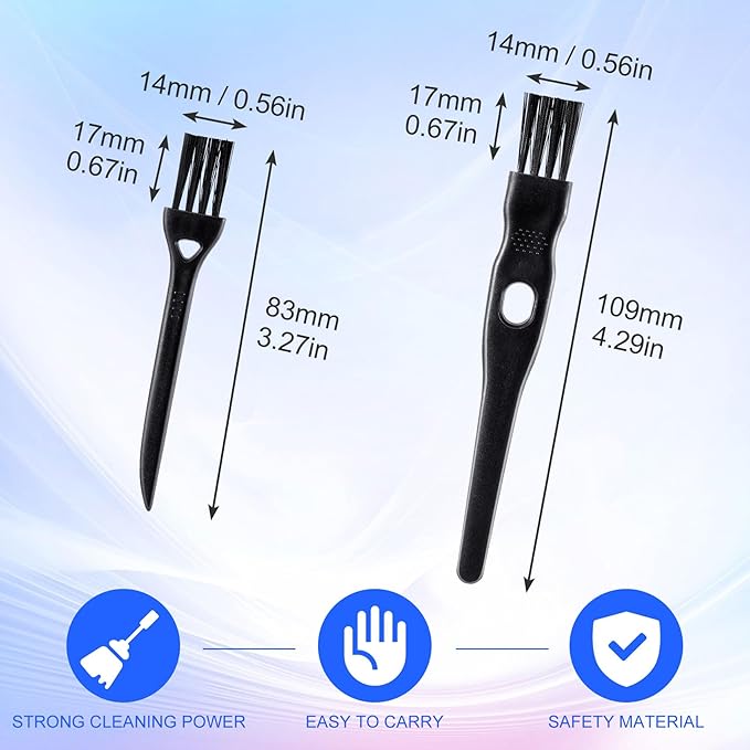 PAGOW 24 Pcs Electric Razor Cleaning Brush, Shaver Razor Clipper Cleaner Brush, Electric Shaver Hair Remover Cleaning Brushes, Nylon Bristles PP Handle, 2 Sizes (Black)