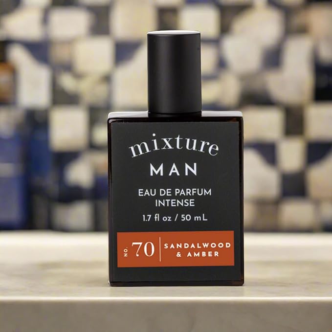 Mixture Man No. 70 Sandalwood & Amber Eau de Parfum Intense – Sophisticated Men’s Cologne with Warm Amber & Spice, 1.7oz