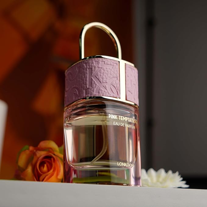Lonkoom LOCK Pink Temptation Perfume for Women, 1.7 Fl Oz/50ml Eau De Parfum Spray Long-Lasting Fragrance, Floral Woody Notes of Madagascar Vanilla, Cedarwood, White Musk, Bergamot, Jasmine, Tuberose