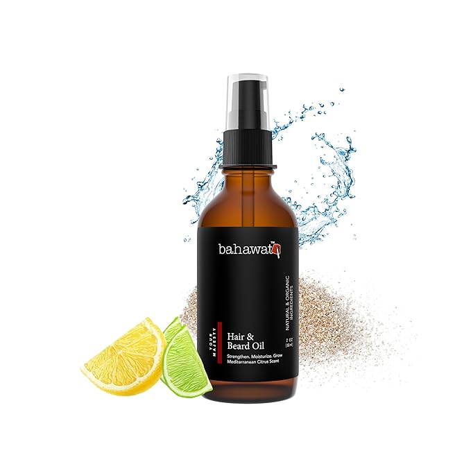 BAHAWAT: Premium Beard Oil Conditioner & Softener - Your Majesty- 2 ounce - Beard Itch and Dry Skin Relief - Handcrafted from Natural Ingredients - Label may vary