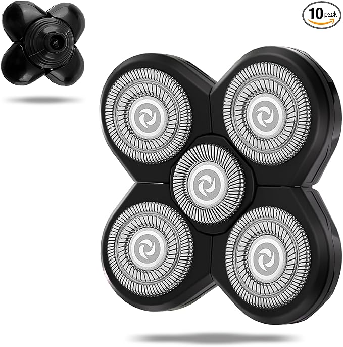 Head Shaver Replacement Heads,Head Shaver Replacement Blades, Head Shavers for Bald Men,Head shavers for Men, Stainless Steel Rotary Blades for Electric Head Razor (black5)