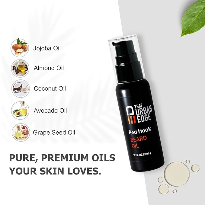 That Urban Edge Beard Oil | Ideal for Black & Latino Men | Moisturizing Conditioner with Jojoba Coconut & Grapeseed Oils | Helps Reduce Dryness, Itch & Flakes | Lightweight, Non-Greasy Shine | 2 Fl Oz