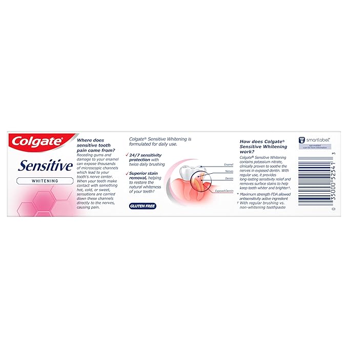 Colgate Sensitive Maximum Strength Sensitive Toothpaste, Plus Whitening and Fresh Stripe, 6 oz