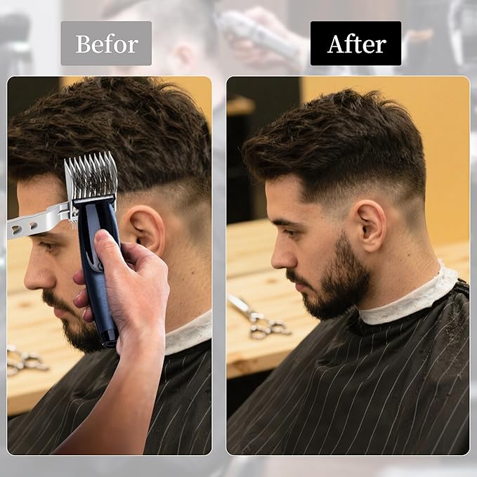 Blend Friend Fade Comb Set Black Professional Barber Combs for Men & Boys, Self Haircutting Tools for Fading & Blending, Salon or Home Use (1pc Grey)