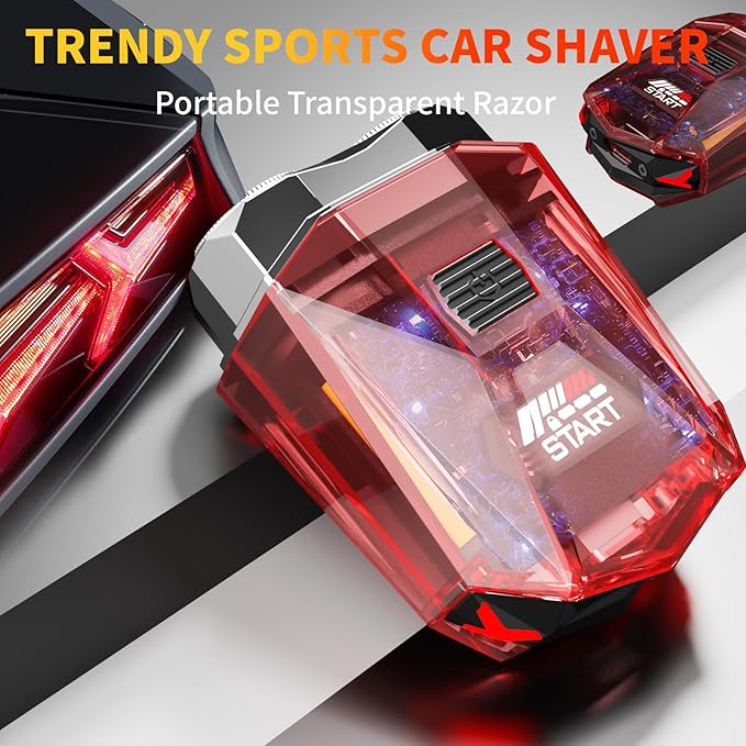 Cyberpunk Mini Electric Shaver, Portable Electric Razor for Men, Smart Display, IPX7 Waterproof, Wet & Dry Shaving, Rechargeable Cordless Rotary Shaver for Home, Office, Car, Gifts
