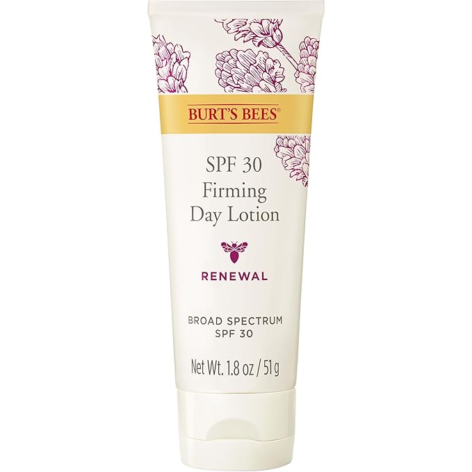 Burt's Bees Renewal SPF 30 Firming Day Face Lotion With Bakuchiol,Sunscreen Face Lotion With Natural Retinol Alternative,98 Percent Natural Origin Skin Care,1.8 oz. Tube,(Pack of 2)