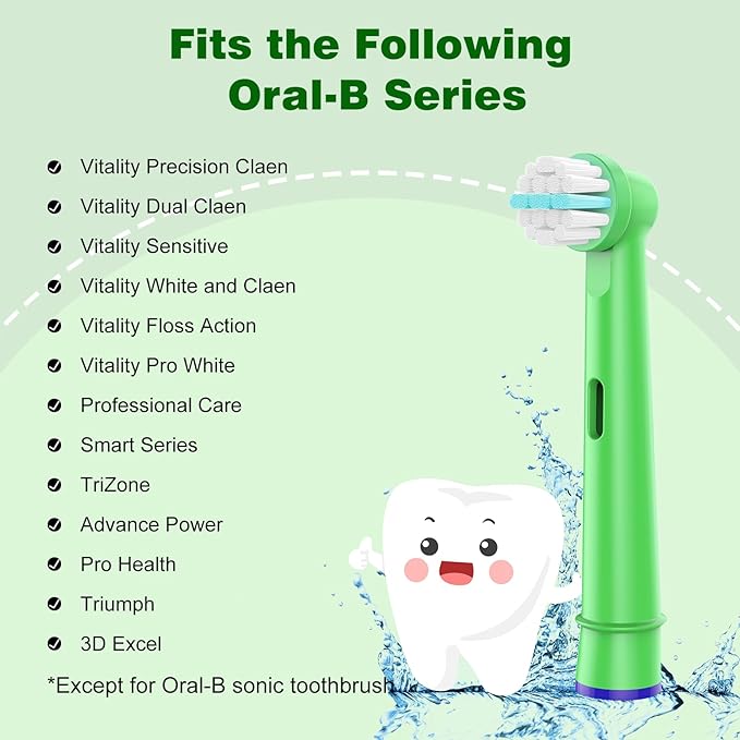 Kids Replacement Heads Compatible with Braun Oral B Kid Electric Toothbrush, Ultra Soft Bristles Replacement Toothbrush Heads,Toothbrush Heads are for Kids, 8 pcs