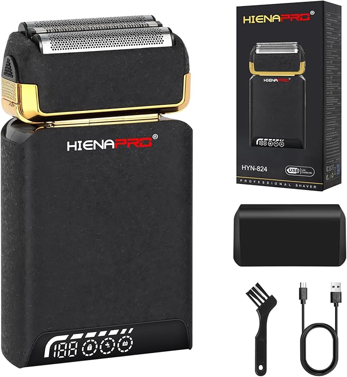 HIENA PRO Electric Razor for Men, Rechargeable Beard Trimmer, Cordless Professional Foil Shaver with USB, Facial Shaving and Hair Removal, Gifts for Men
