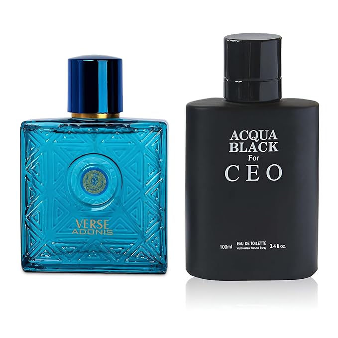 Verse Adonis&Acqua CEO Combo Men Cologne 3.4 Fl. Oz Men's Perfume Refreshing Combination of Woody Floral & Fruity Scents Eau De Parfum for Men Lasts All Day Best Gift for Any Occasion