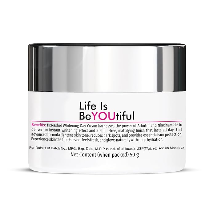 DR.RASHEL White Skin Day Cream For Women And Men All Skin Types Repairs Cells Provides Sun Protection And Rejuvenates Vegan Paraben Free - 50 G / 1.76 Fl Oz