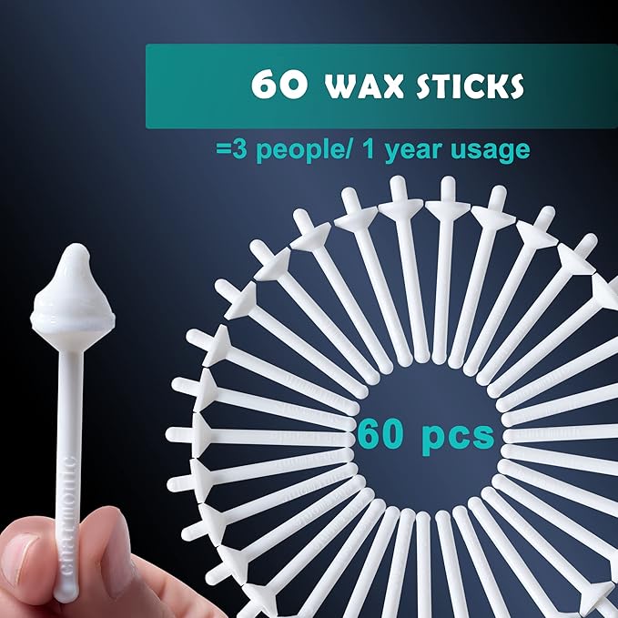 60 Wax Applicator Sticks for Hair Removal - Nasal, Ear, Face, Eyebrow Waxing Kit for Men & Women by Charmonic