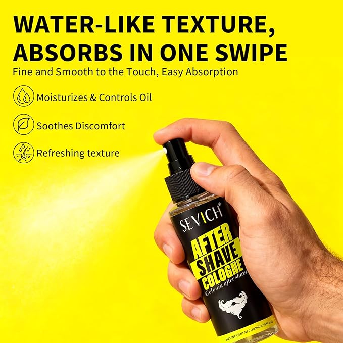 SEVICH Aftershave for Men,Soothing Spray with Aloe Vera & Oat Extract,Refreshing Scent,Relieves Razor Burn & Irritation,100ml