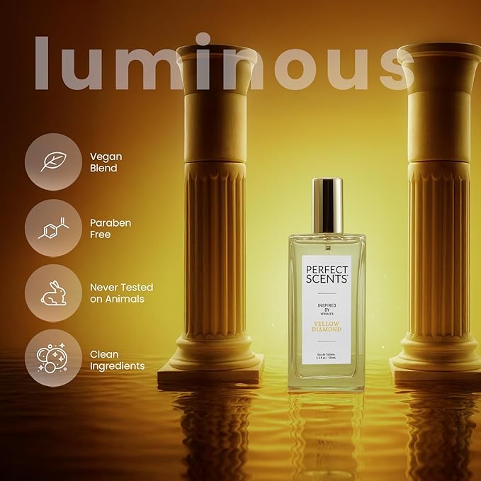 Perfect Scents Fragrances, Inspired by Versace’s Yellow Diamond, Women’s Eau de Toilette, CLEAN, Vegan, Paraben-Free, Phthalate-Free, Never Tested on Animals, 3.4 Fluid Ounces