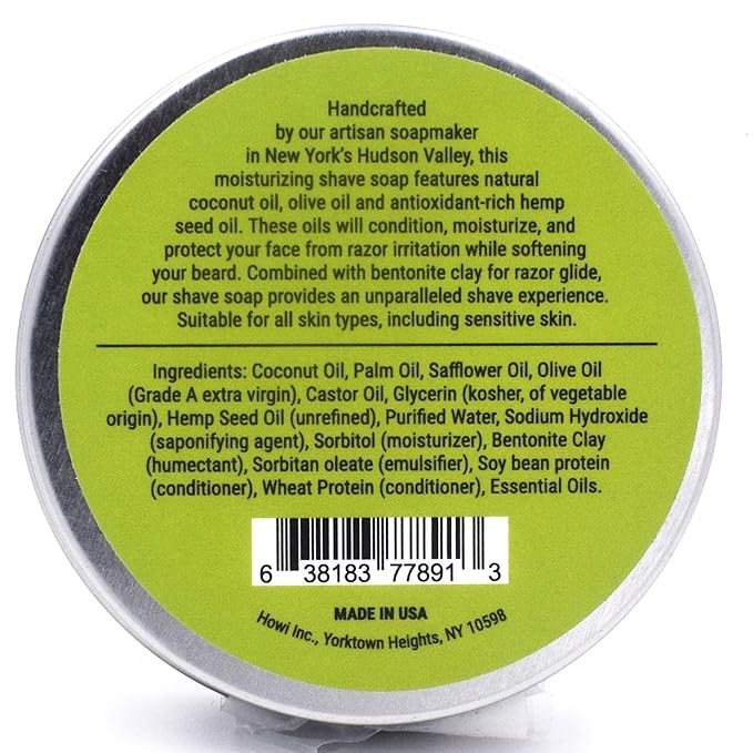 Taconic Shave Shaving Soap – Lime Scent – Dense, Slick Lather for Classic Wet Shaving – Brush & Bowl Lathering – Protective Cushion & Glide – Made in the USA