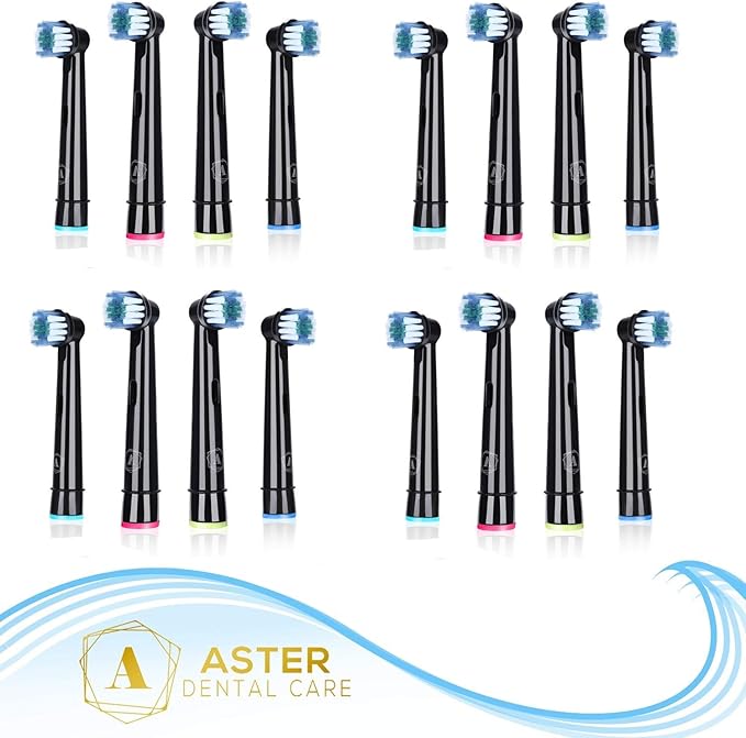 Toothbrush Head Compatible with Oral B - 16 Pack Aster Replacement Electric Toothbrush Heads Deep and Precise Cleaning Brush Heads Toothbrush Heads Compatible with Oral B Braun