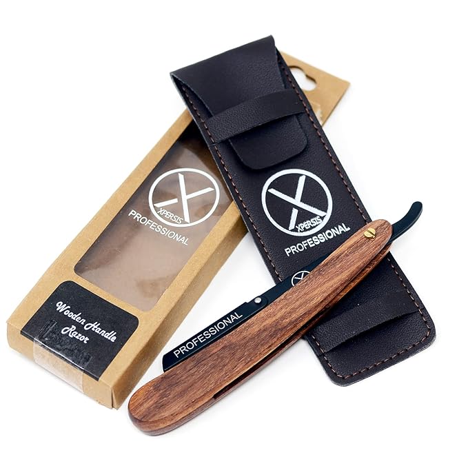 PRO Wooden handle Straight Edge Razor - For Barbers, Salons, and Hair Enthusiasts