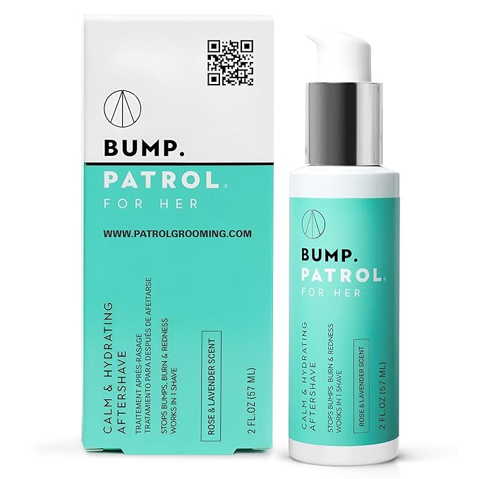Bump Patrol bump patrol aftershave for Women, Calm & Hydrating after shave for women - ingrown hair treatment, Razor Bumps & Burn Relief, Rose & Lavender Scent, Dye & Sulfate Free - 2 Fl Oz