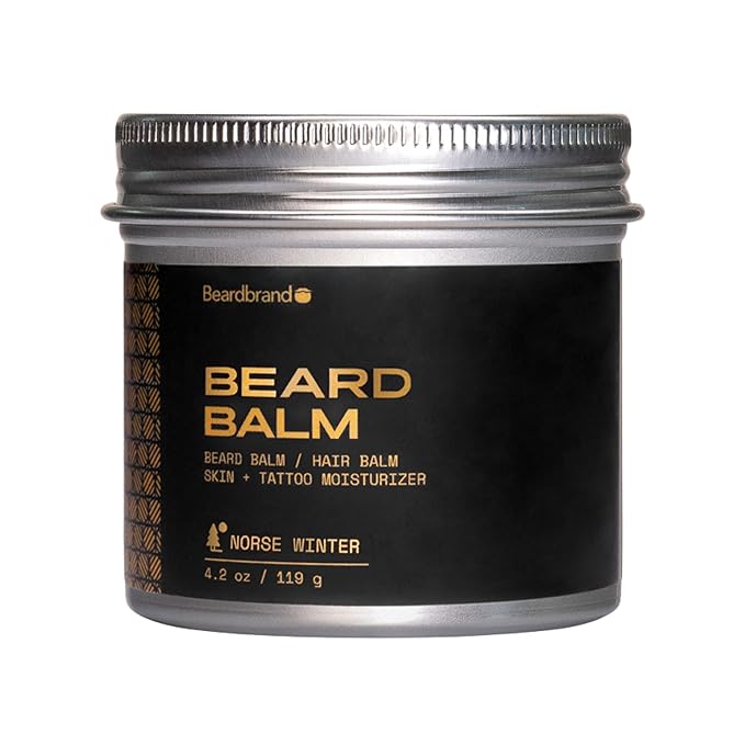 Beard Balm for Men - Travel Pack - Supports Thicker Beard, Norse Winter Scent, Natural Ingredients Butter Reduces Dryness & Enhances Look - 4.2 oz