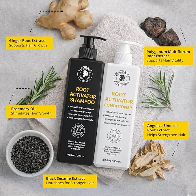 Hair Growth Shampoo and Conditioner Set: Sulfate Free Hair Growth Root Activator Thickening Shampoo for Hair Loss and Thinning Hair - Hair Loss RegrowthTreatments for Women Men