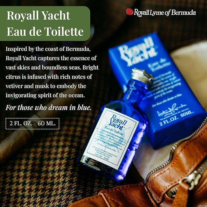 ROYALL YACHT, Men's Eau de Toilette, Marine Citrus & Vetiver Fragrance – 2 oz Splash