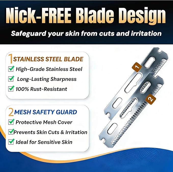 VEYLA Professional Skin-Safe Zero-Cut Back Shaver for Men, Extendable Aluminum Alloy Handle Up to 17.7 Inches, Wet & Dry Use Body Hair Trimmer and Groomer, DIY Nick-Free Mens Back Shaver (1 Pack)