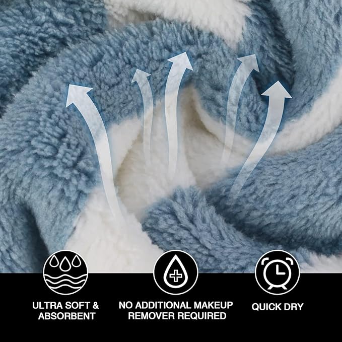 SINLAND Microfiber Facial Cloths Fast Drying Washcloth 12inch x 12inch Absorbent Face Wash Cloth Soft Makeup Remover Cloths