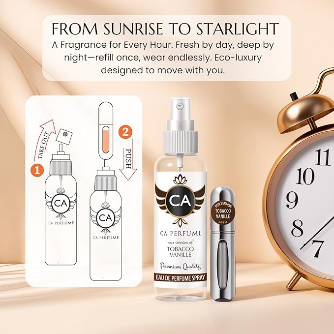 CA Perfume Eco Refill Impression of Oud & Bergamot Intense For Women & Men Unisex Fragrance Concentrated Long Lasting Eau de Parfum Spray Refillable Atomizer Bottle2 Fl Oz/60ml