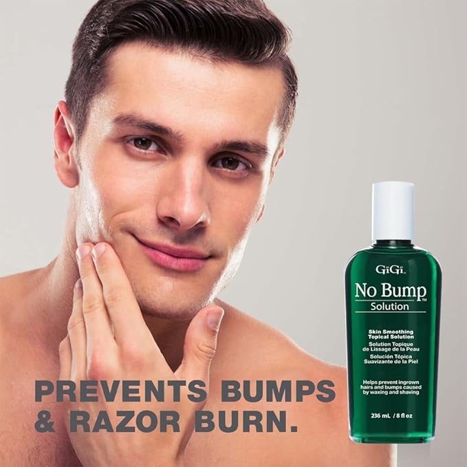 GIGI No Bump Solution - Ingrown Hair Treatment & Skin Smoothing for After Shave Waxing, Prevents Razor Bumps & Post-Waxing Irritation, 8 fl oz