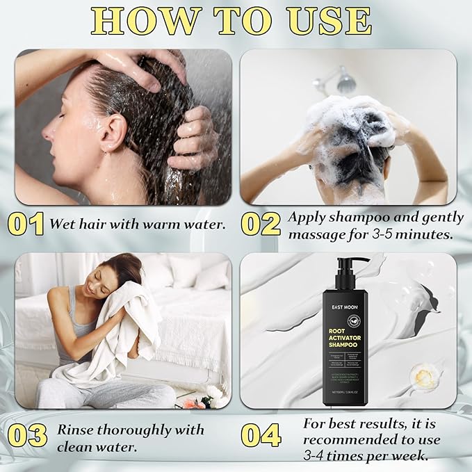 2 Pack Root Activator Shampoo for Men,Hair Growth Shampoo for Hair Loss and Thinning Hair,Thickening & Nourishing for All Hair,Natural Formula for Men and Women
