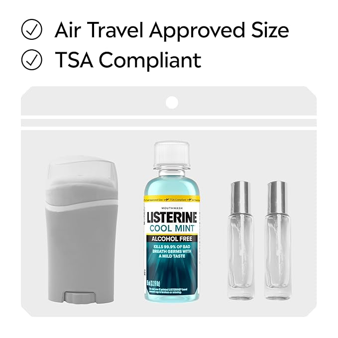 Listerine Alcohol Free Mouthwash, Less Intense Alcohol-Free Oral Care Formula for Bad Breath, Cool Mint Flavor, 3.2 fl. oz (Pack of 2)