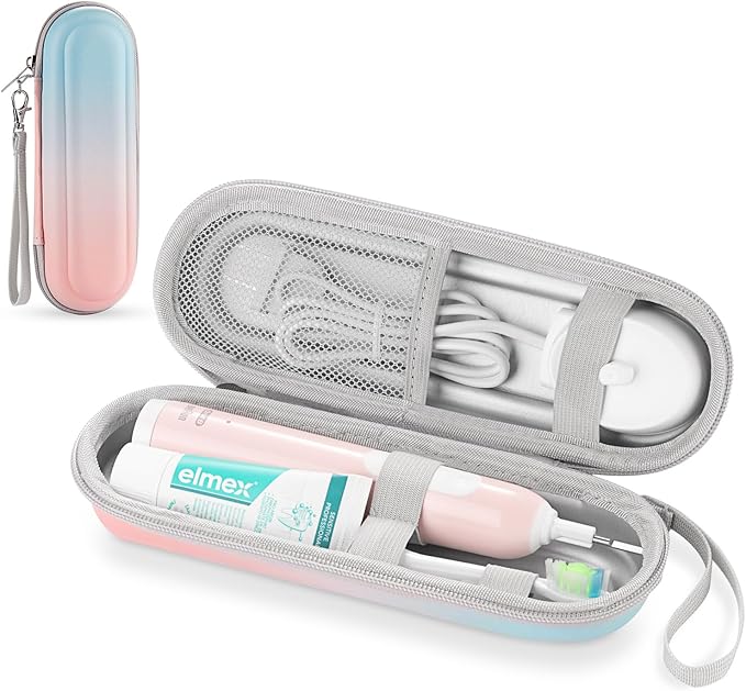 Toothbrush Travel Case for Oral B/Oral-B Pro 1000 1500 5000 7000 & Philips Sonicare 4100 1100 5300 5100 6100/iO Electric Toothbrush, Hard Protective Storage Bag (Gradient)