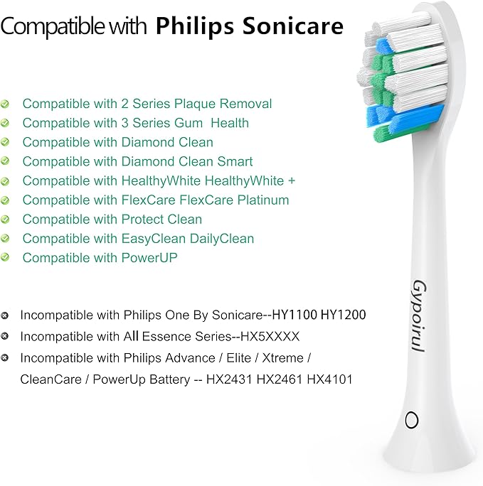 Toothbrush Replacement Heads Compatible with Philips Sonicare Replacement Heads, Electric Brush Head for 4100 5100 6100 9023 W Optimal Plaque Control 10 Pack,