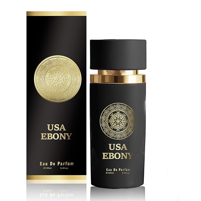 Men Cologne USA Ebony Eau de Parfum Natural Spray with Pinapple,Tobacco,Patchouli, Iris,Amber, Vanilla Notes Long Lasting Perfume for Men 3.4 Ounce All Day Use