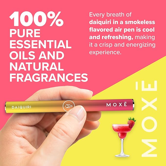 MOXE Natural Daiquiri Air Inhaler | Non Electric Long-Lasting Flavored Air Refreshing Support | Oral Fixation Passionfruit, Orange, Vanilla & Menthol Essential Oils, Craving