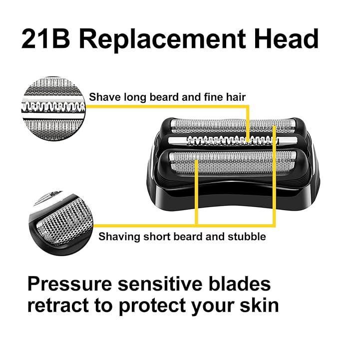 21B Series 3 Electric Shaver Replacement Head Compatible with Braun Series 3 Foil Shaver Replacement Heads 21b 3010s, 3040s,5409,etc for Braun Part 21b