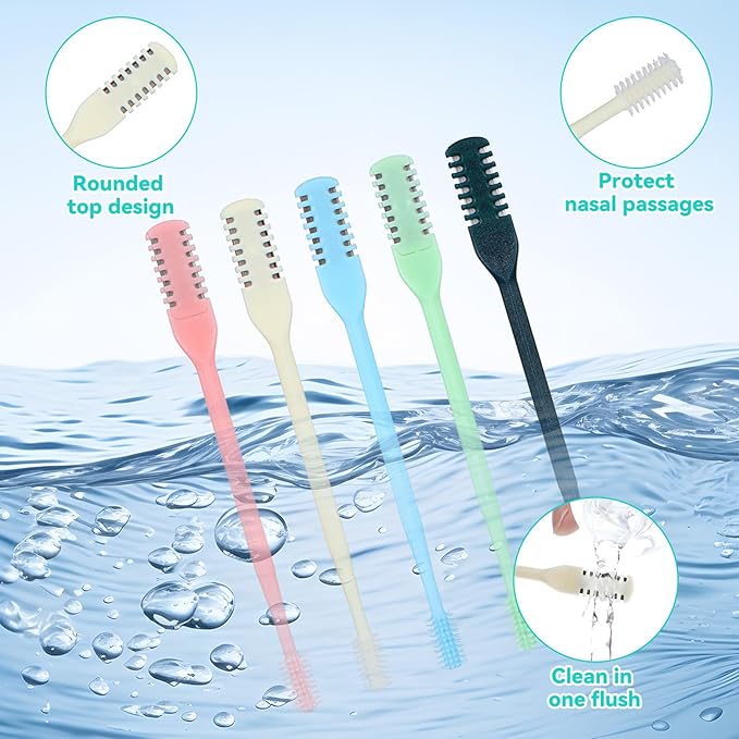 5PCS Nose Hair Trimmer Manual,2-in-1 Nasal Hair Cutter with Cleaning Brush, Upgraded Version 360° Rotating Nasal Hairs Trimmer for Women, Double-Sided Unisex, 5 Colors