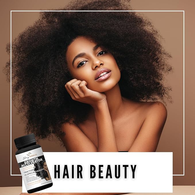 Ebony Medical Hair Support Supplement for Women of Color – Thinning Hair & Traction Alopecia Support – Keratin Boost, Follicle Nourishment, and Hair Strength Vitamins – 30-Day Supply